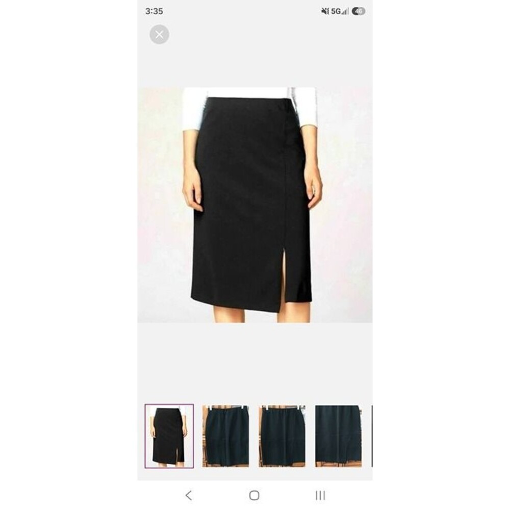J. Jill Black Asymmetrical Midi Skirt with Side Vent XSP